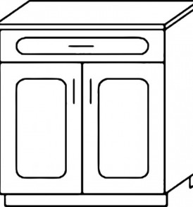 Кухня «Агава»МДФ  Стол Н600-1я( лиственница светлая или темная)-модульная