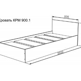 Модульная система «Мори» кровать КРМ-900.1 (ЛДСП-белый)